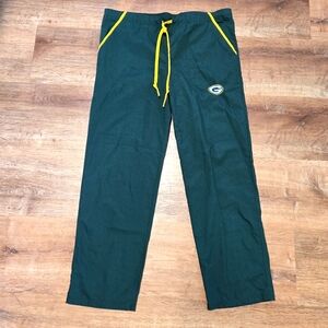 NFL Green and Gold Straight Leg Scrub Pants Extra Small